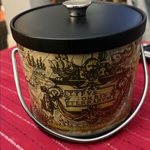 Vintage Genin Trudeau Old World Map Design Ice Bucket MCM Collector Grade